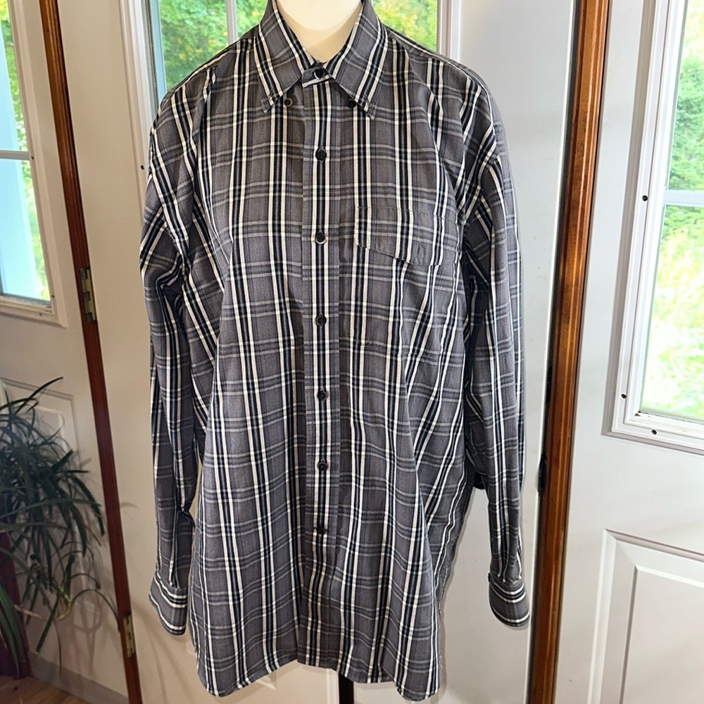 Cutter & Buck Plaid Dress Shirt